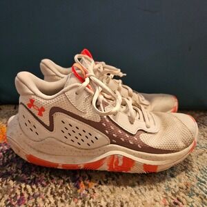 Under Armour Youth‎ Basketball Shoes Size 6Y White Orange Sneakers